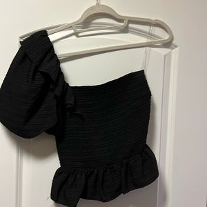 Black one shoulder top